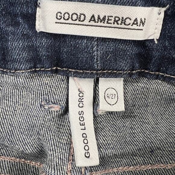 Good American Good Legs Crop Stretch Skinny Jeans Medium Wash Mid Rise Size 4/2 - Picture 7 of 10